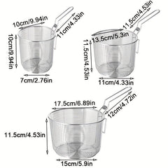 Stainless Steel Noodle Cooker Drain Basket for Frying, French Fries, Snacks