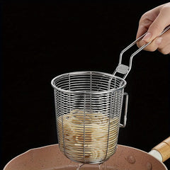 Stainless Steel Noodle Cooker Drain Basket for Frying, French Fries, Snacks