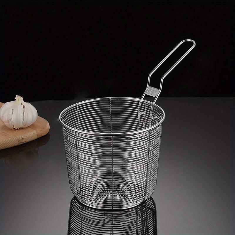 Stainless Steel Noodle Cooker Drain Basket for Frying, French Fries, Snacks