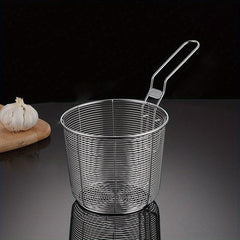 Stainless Steel Noodle Cooker Drain Basket for Frying, French Fries, Snacks
