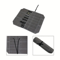 Wax Canvas Chef Roll Bag Organizer Grey