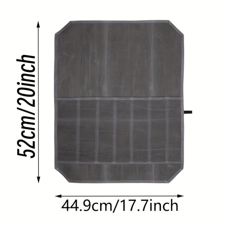 Wax Canvas Chef Roll Bag Organizer Grey