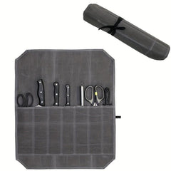 Wax Canvas Chef Roll Bag Organizer Grey