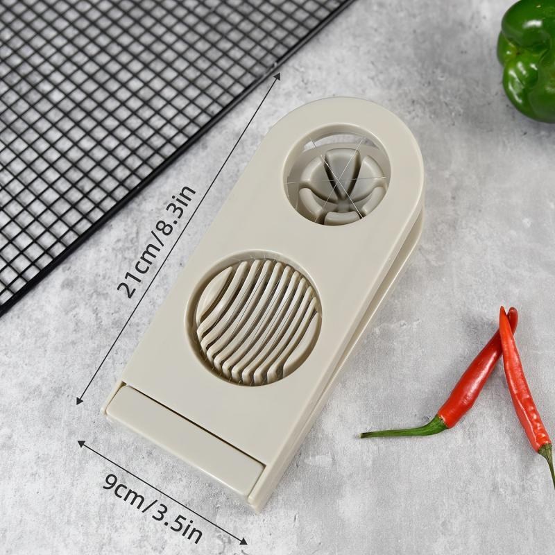 Egg Slicer 2-in-1 Cutter Dicer Wedger Stainless Steel Food Plastic