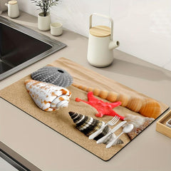 Kitchen Bar Utensil Drying Mat, Coffee Dishwashing and Cleaning Mat