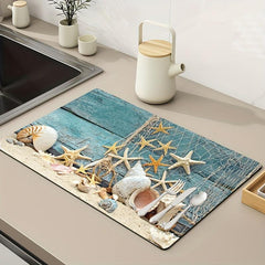 Kitchen Bar Utensil Drying Mat, Coffee Dishwashing and Cleaning Mat