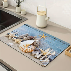 Kitchen Bar Utensil Drying Mat, Coffee Dishwashing and Cleaning Mat