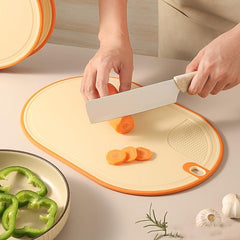 1pc Kitchen Cutting Board Double-sided Pattern Board Non-slip PP Mildew-proof