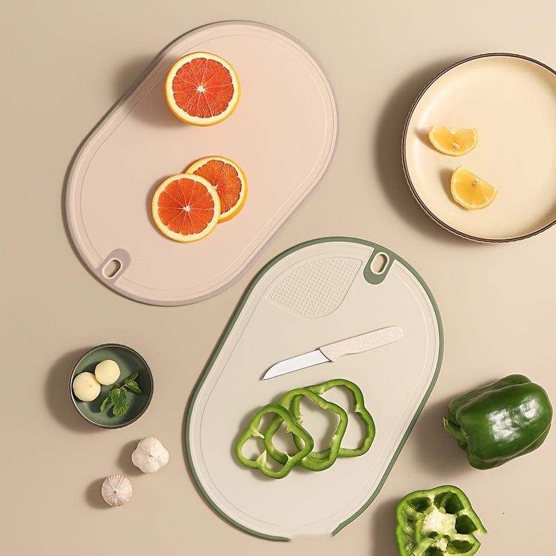 1pc Kitchen Cutting Board Double-sided Pattern Board Non-slip PP Mildew-proof
