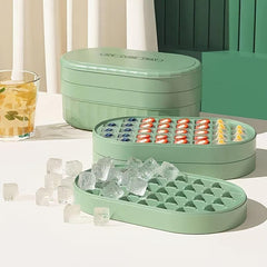 Large Capacity Ice Cube Mold with Lid for Fridge Freezer