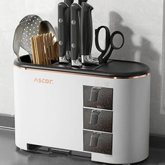 Kitchen Utensil Holder Rack Spice Storage Organizer Flatware Drying