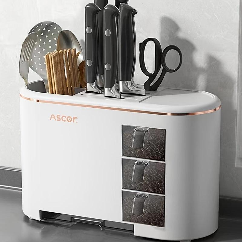 Kitchen Utensil Holder Rack Spice Storage Organizer Flatware Drying