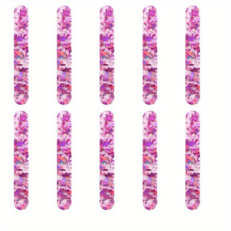 10pcs Reusable Sequin Acrylic Ice Cream Sticks for Homemade Ice Cream