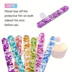 10pcs Reusable Sequin Acrylic Ice Cream Sticks for Homemade Ice Cream