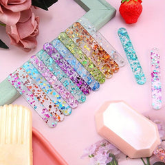 10pcs Reusable Sequin Acrylic Ice Cream Sticks for Homemade Ice Cream