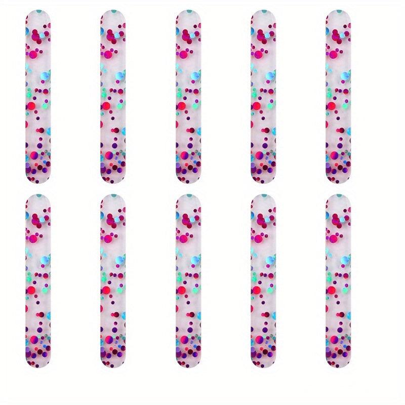 10pcs Reusable Sequin Acrylic Ice Cream Sticks for Homemade Ice Cream