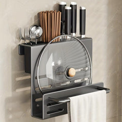 Wall Mounted Knife Rack with Cutting Board Holder