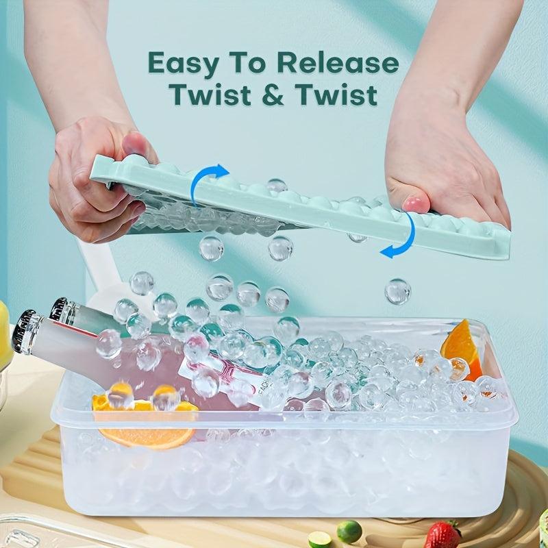 3pcs Mini Ice Cube Tray with Lid and Bin for Chilling Drinks
