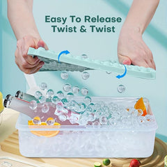 3pcs Mini Ice Cube Tray with Lid and Bin for Chilling Drinks
