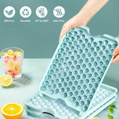 3pcs Mini Ice Cube Tray with Lid and Bin for Chilling Drinks