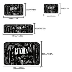 Cutlery Kitchen Rug Absorbent Non Slip Stain Resistant Waterproof