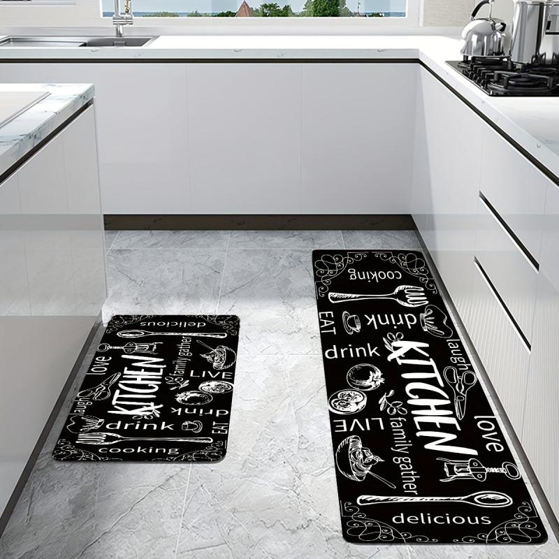 Cutlery Kitchen Rug Absorbent Non Slip Stain Resistant Waterproof