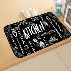 Cutlery Kitchen Rug Absorbent Non Slip Stain Resistant Waterproof