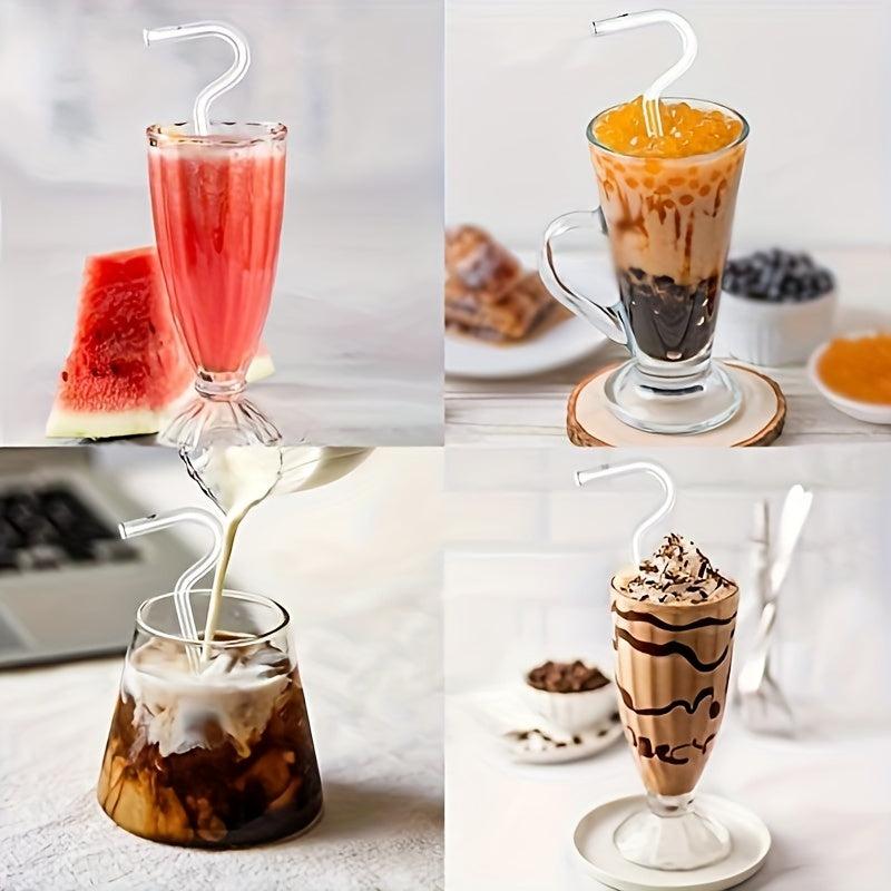 3pcs Anti Wrinkle Glass Straws Eco friendly Reusable Drinking Straw