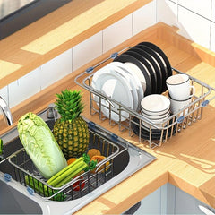 Sink Drain Rack Retractable Stainless Steel Sink Strai