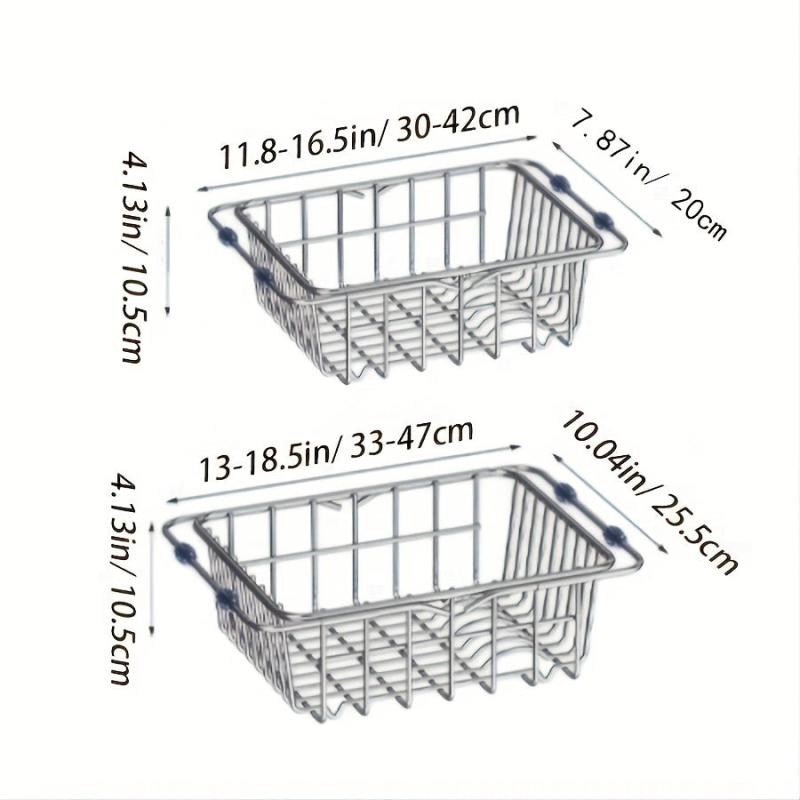 Sink Drain Rack Retractable Stainless Steel Sink Strai
