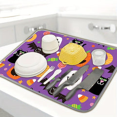 Halloween Theme Cutlery Mat Ghost Pumpkin Pattern Table Pad