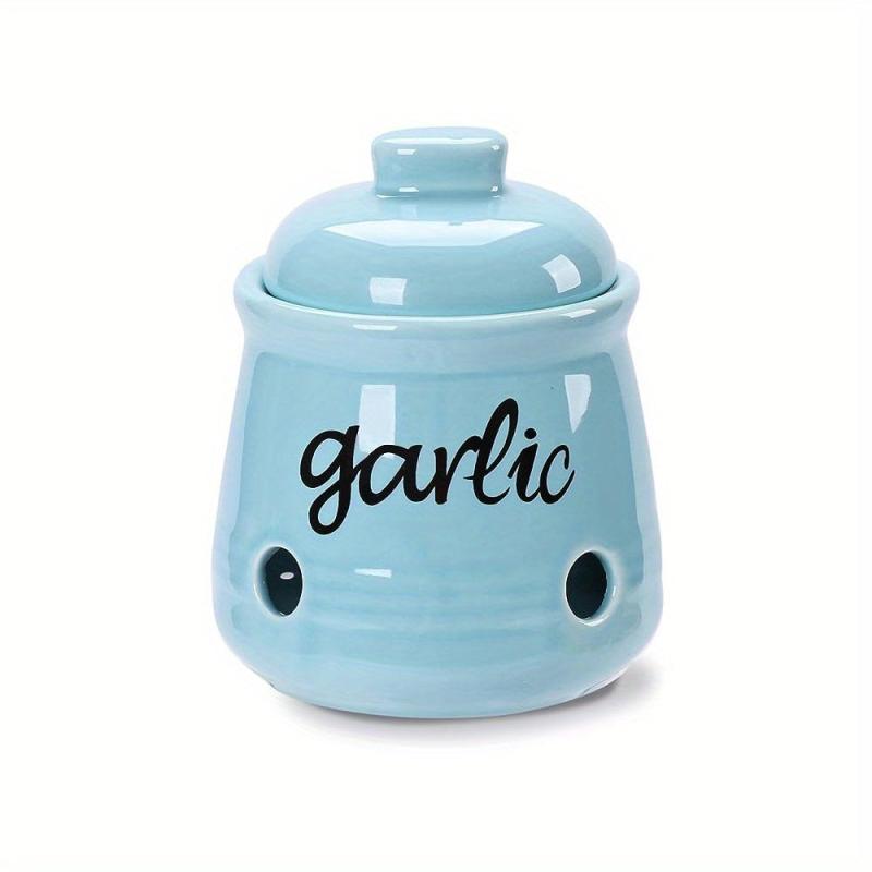 Ceramic Garlic Keeper Storage Container with Lid
