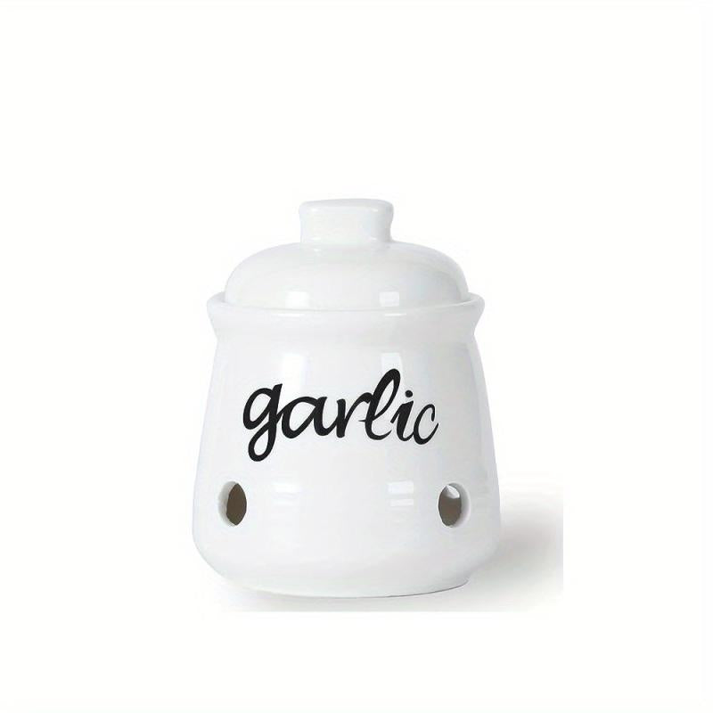 Ceramic Garlic Keeper Storage Container with Lid