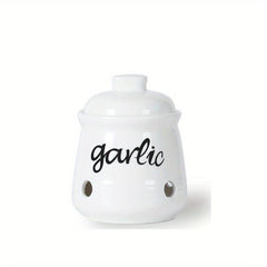 Ceramic Garlic Keeper Storage Container with Lid