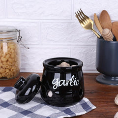 Ceramic Garlic Keeper Storage Container with Lid
