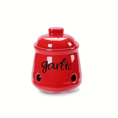 Ceramic Garlic Keeper Storage Container with Lid