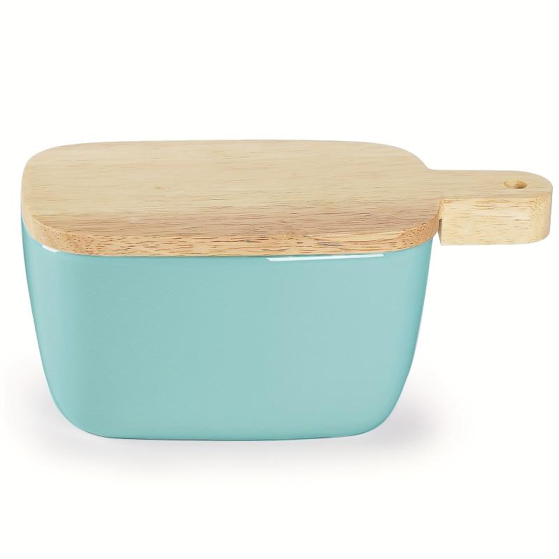 Large Ceramic Butter Box With Wooden Lid