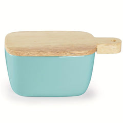 Large Ceramic Butter Box With Wooden Lid