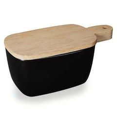 Large Ceramic Butter Box With Wooden Lid