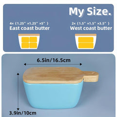 Large Ceramic Butter Box With Wooden Lid