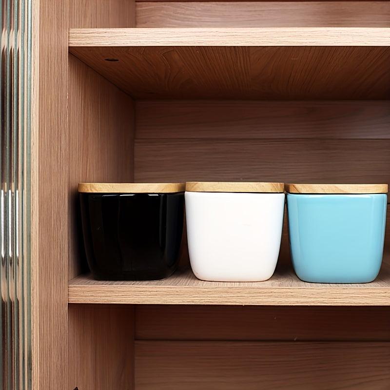 Large Ceramic Butter Box With Wooden Lid