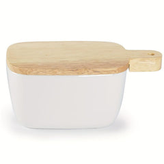 Large Ceramic Butter Box With Wooden Lid