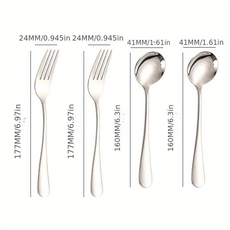 4pcs Stainless Steel Tableware Kitchen Fork Spoon Set