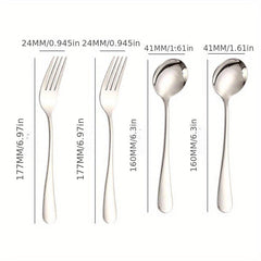 4pcs Stainless Steel Tableware Kitchen Fork Spoon Set
