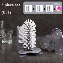 Bottle Cleaner Brush with Suction Base - Multi-Functional Glass Cleaning Brush