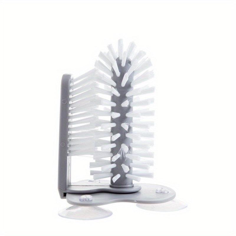 Bottle Cleaner Brush with Suction Base - Multi-Functional Glass Cleaning Brush