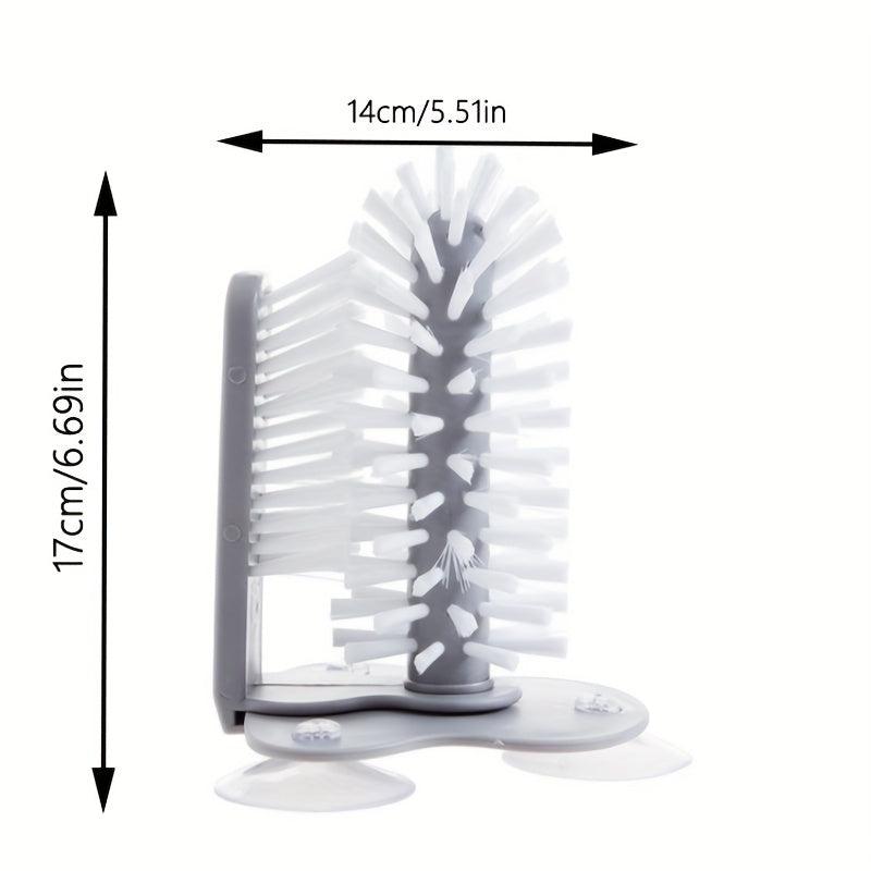Bottle Cleaner Brush with Suction Base - Multi-Functional Glass Cleaning Brush