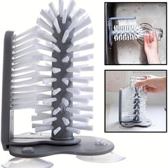 Bottle Cleaner Brush with Suction Base - Multi-Functional Glass Cleaning Brush
