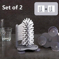 Bottle Cleaner Brush with Suction Base - Multi-Functional Glass Cleaning Brush