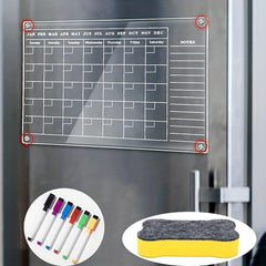 8pcs Magnetic Refrigerator Stickers Set with Acrylic Board and Pens